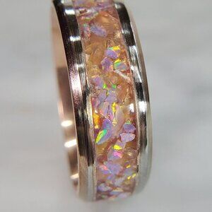 "Cocktail" Ring with Citrine & Purple Opal